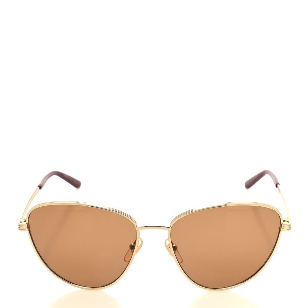 NNWT Gucci GG0803S-002 Gold Cat Eye 58mm Sunglasses - Picture 3 of 13